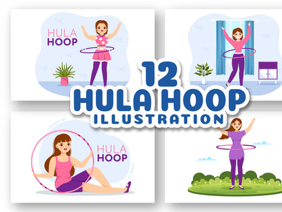 12 Playing Hula Hoop Illustration