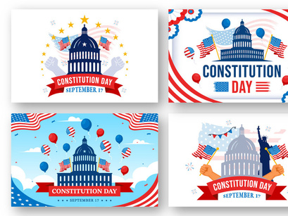 12 Constitution Day United States Illustration