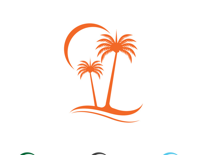 Date palm tree vector logo