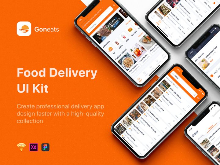 GonEats - Food Delivery UI Kit for Adobe XD