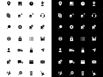 Delivery glyph icons set for night and day mode preview picture