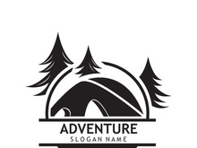 Adventure nature logo design image travel and outdoor camping adventurers, climbers template