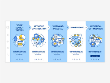 SEO marketing trends blue and white onboarding template preview picture