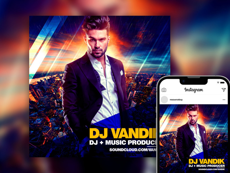 Free Outstanding Urban DJ Party Instagram Post Template