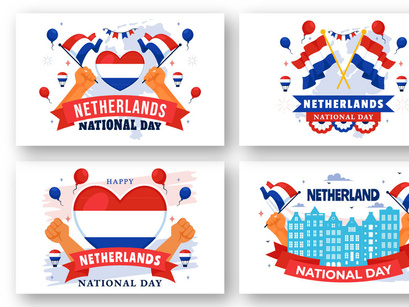 12 Netherlands National Day Illustration