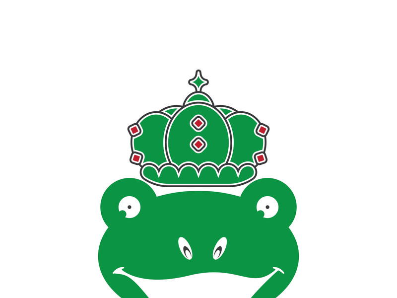 King frog logo icon template design vector illustration