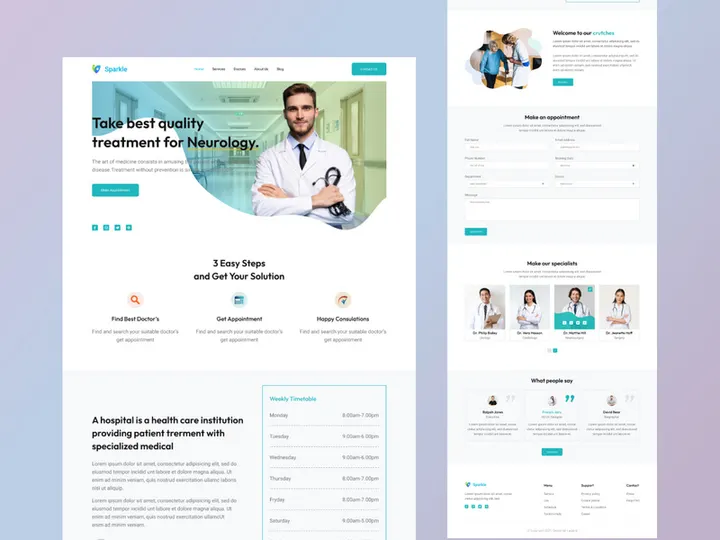 Sparkle - Medical Service Landing Page Design
