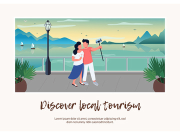 Discover local tourism banner flat vector template preview picture