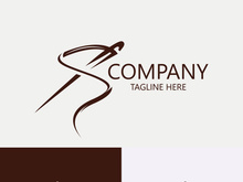 Needle and thread Sewing logo outline combination Line flat design template Simple icons. Concept tailor illustration