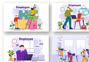 12 Employee Business Illustration