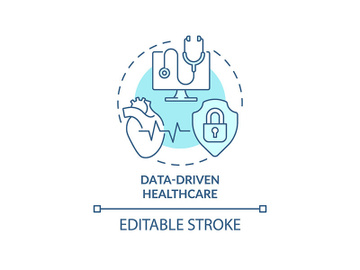 Data-driven healthcare turquoise concept icon preview picture