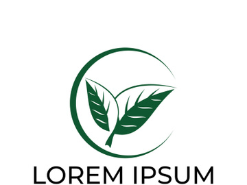 Green leaf logo design vector illustration preview picture