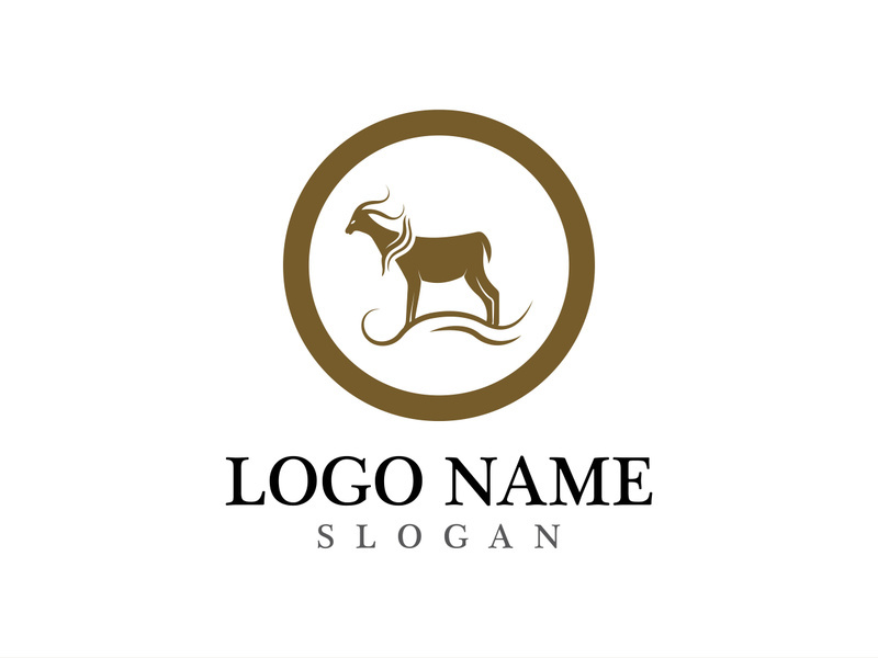 Goat logo template vector icon illustration design