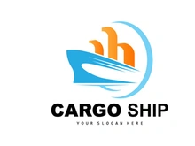 Cargo Ship Logo, Fast Cargo Ship Vector
