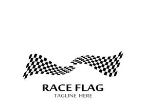 Creative and modern racing flag logo design.