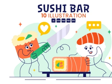 10 Sushi Bar Illustration preview picture