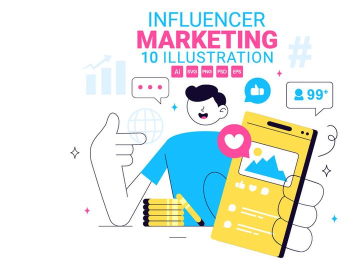 10 Influencer Marketing Illustration