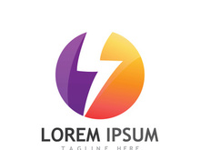 Colorful electric lightning logo design.