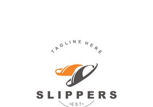 Slippers Logo creative Design vintage Concept Illustration Symbol Icon