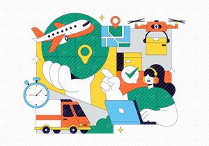 10 Logistics Vector Illustration