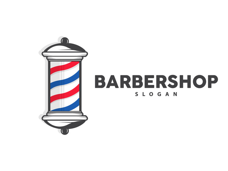 Barbershop Logo, Scissors Vector, Retro Vintage Minimalist