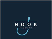 fishing hook logo design, fishing bait, fishing shop, tournament, angler, fishing community
