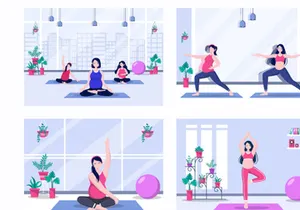 22 Pregnancy Yoga Meditation Illustration