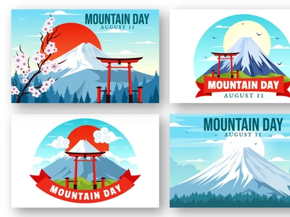 12 Mountain Day in Japan Illustration