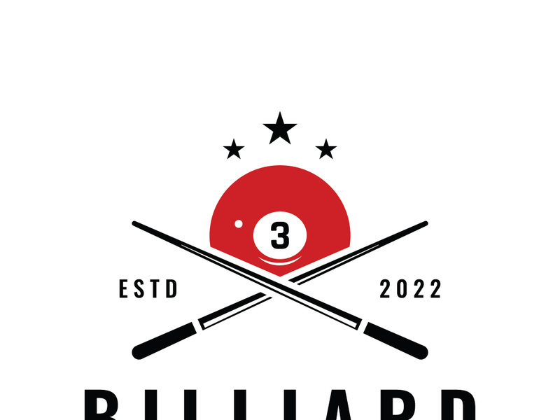 Retro vintage billiard ball game logo design.