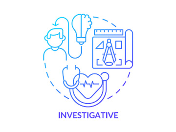 Investigative occupation blue gradient concept icon preview picture