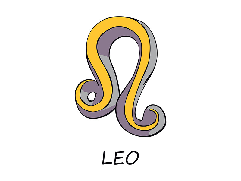 Leo zodiac sign flat cartoon vector illustration