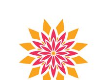 Traditional Asian colorful floral pattern Stained glass mosaic logo tile design inspiration