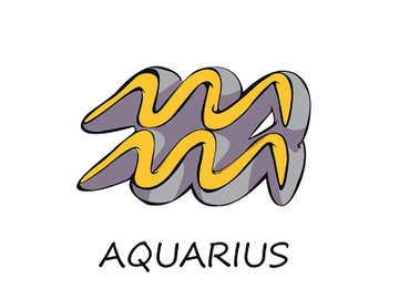 Aquarius zodiac sign flat cartoon vector illustration preview picture