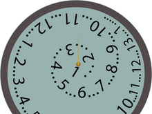Clock design showing continous time