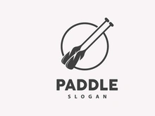 Paddle Logo, Boat Paddle Vector, Crossed Paddle Icon, Illustration Symbol Simple Design