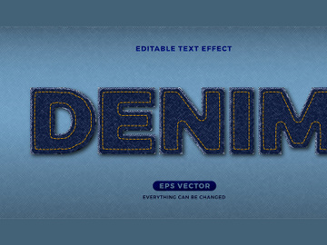 Denim editable text effect style vector preview picture