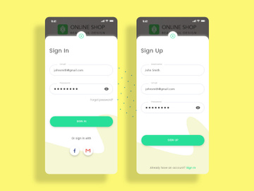Signin and Signup screens for Mobile app preview picture