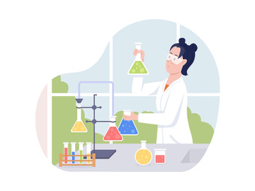 Female scientist vector isolated illustration preview picture