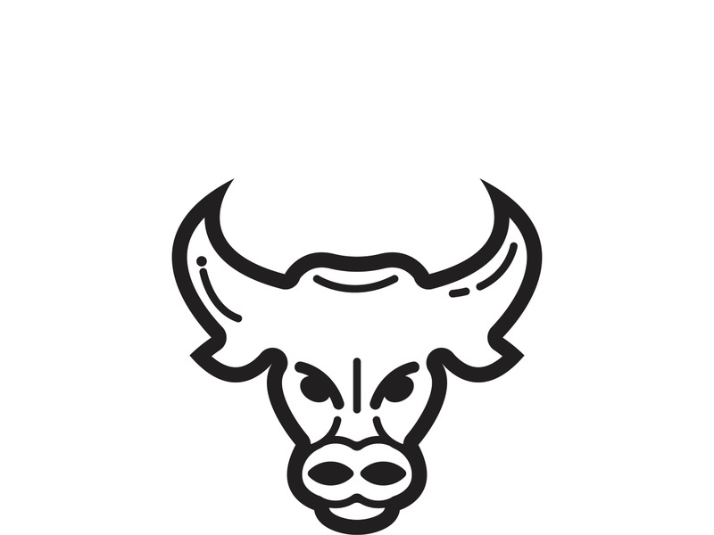 Bull head logo vector icon design illustration