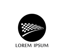 Creative and modern racing flag logo design.