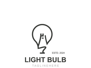 Light bulb creative lamp logo icon and business design bulb digital technology smart idea preview picture
