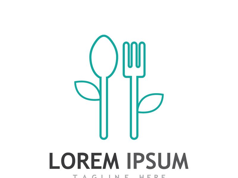 Spoon and fork logo design.