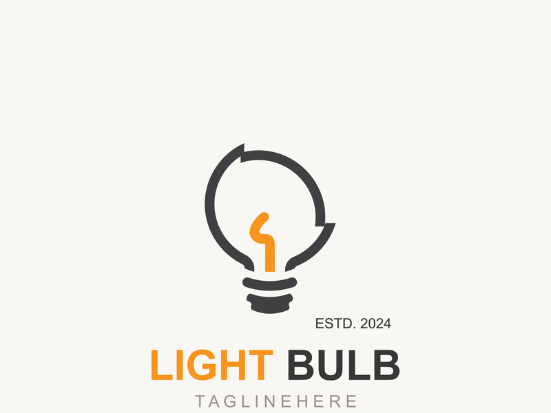 Light bulb creative lamp logo icon and business design bulb digital technology smart idea
