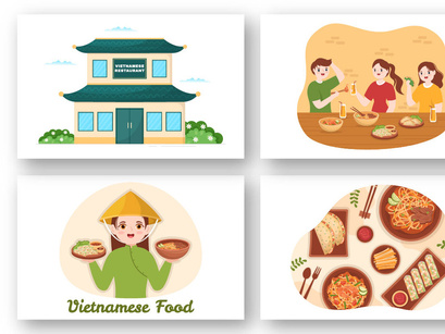 11 Vietnamese Food Restaurant Illustration