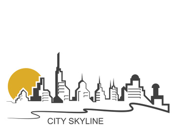 City silhouette skyline illustration design. City landscape Panorama building vector preview picture