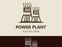 Power plant vector icon. Nuclear cooling Factory sign. Industry symbol. Simple isolated logo