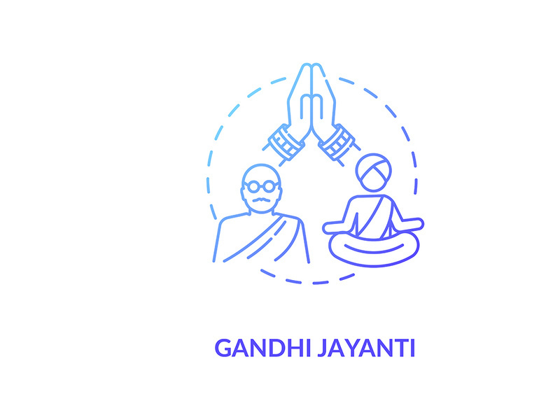 Gandhi jayanti concept icon