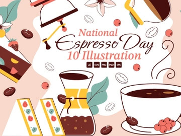 10 National Espresso Day Illustration preview picture