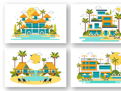 10 Beach Resort Illustration
