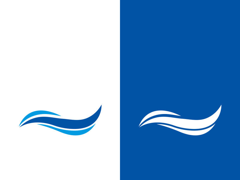 Wave beach vector illustration design logo